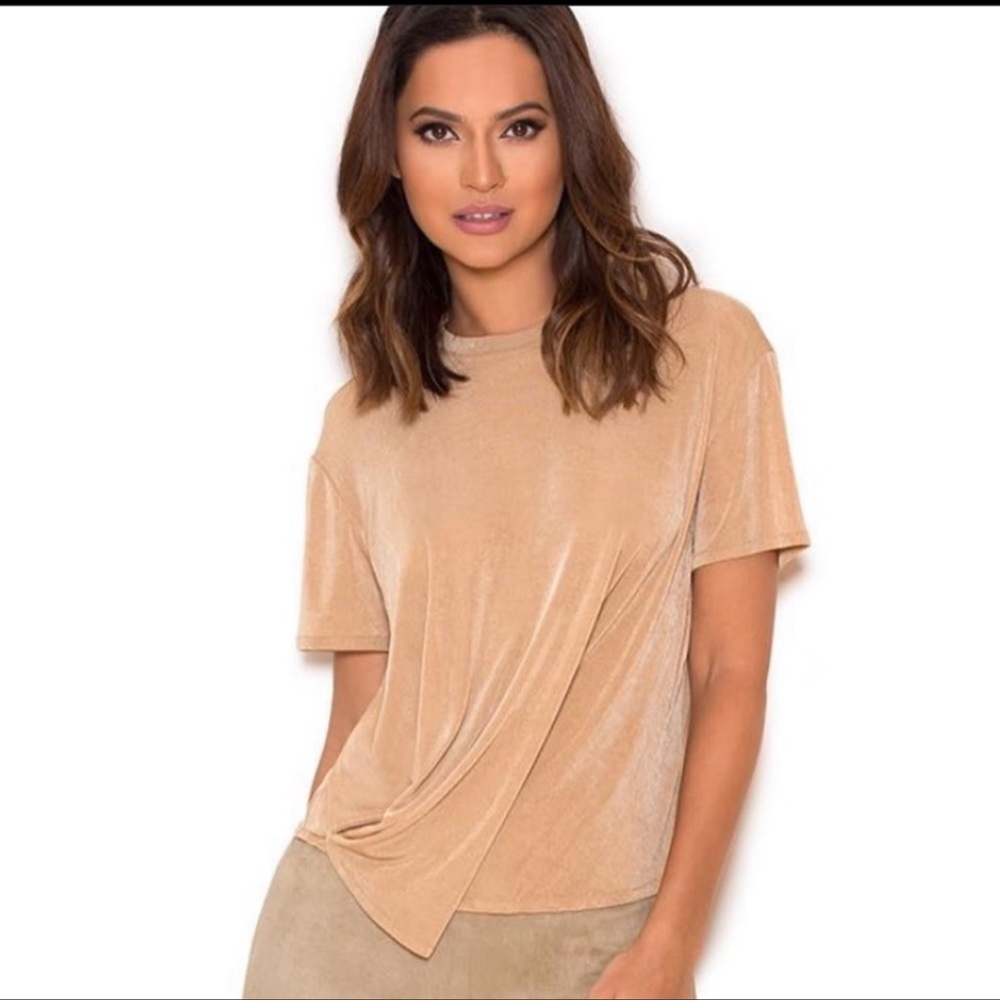 NWT HOUSE OF CB NUDE JERSEY TOP
